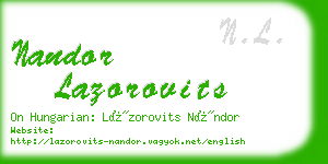 nandor lazorovits business card